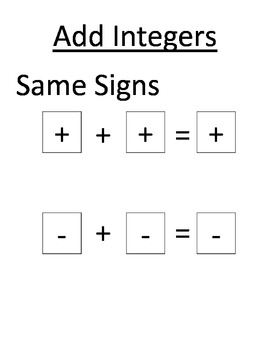 a negative plus a positive equals